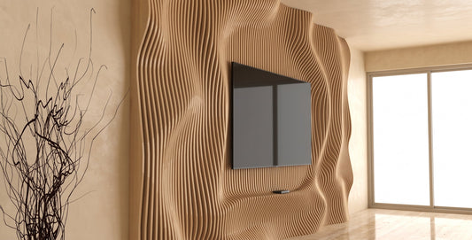 WavySlats Parametric TV Wall SOL parametric slat wall