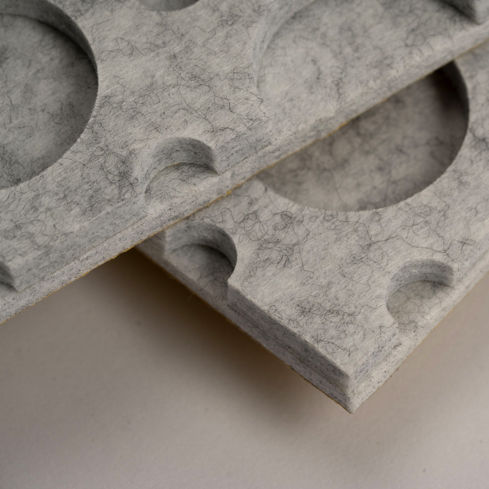 Self-adhesive Acoustic Felt Panel Circles Light Gray 18mm