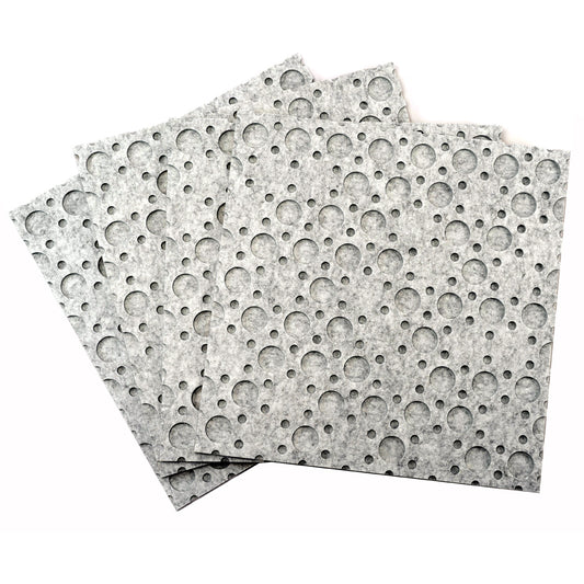 Self-adhesive Acoustic Felt Panel Circles Light Gray 18mm