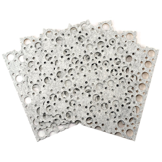 Self-adhesive Acoustic Felt Panel Circles Light Gray 9mm