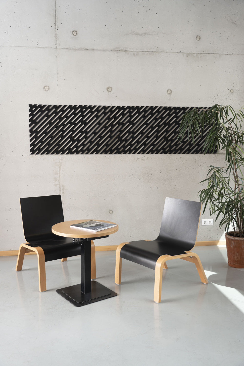 Self-adhesive Acoustic Felt Panel Circles Black 9mm