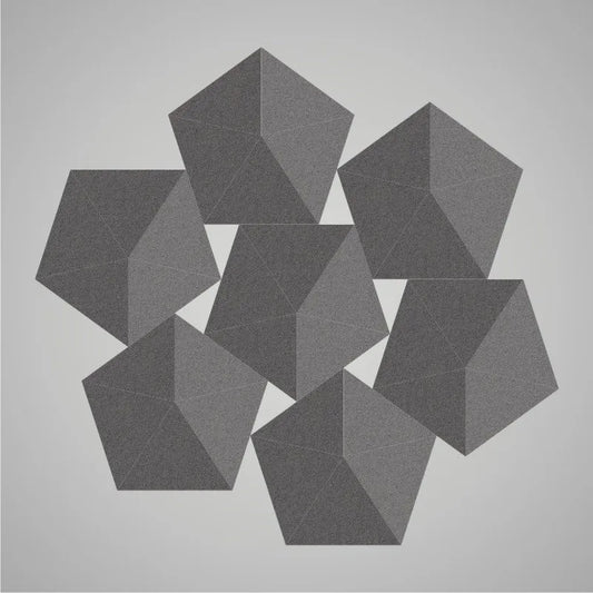 Self-adhesive Acoustic Felt Panel 3D Stars 140mm-Grey-Wall Panels Pro
