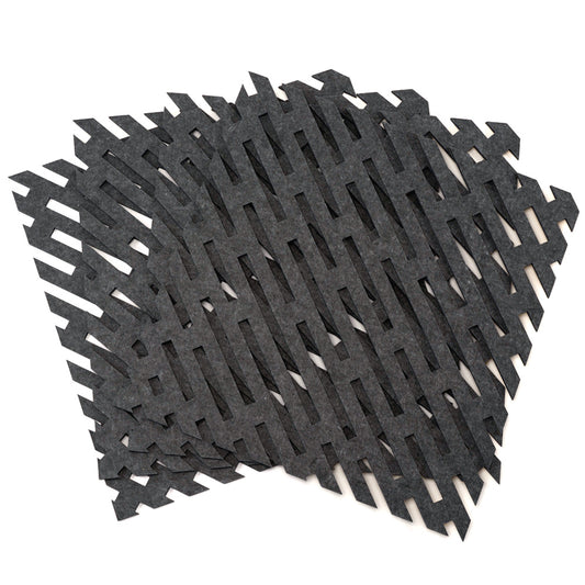 Self-adhesive Acoustic Felt Panel Stipes Dark Gray 9mm