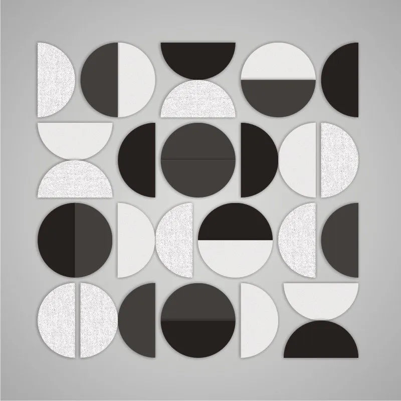 Self-adhesive Acoustic Felt Tiles Mosaic Black & White 9mm by In-Acoustic