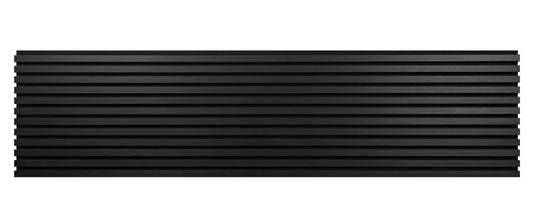Full-length anthracite aspen slat acoustic panel on black felt