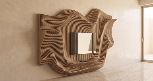 WavySlats Parametric TV Wall MOR parametric slat wall