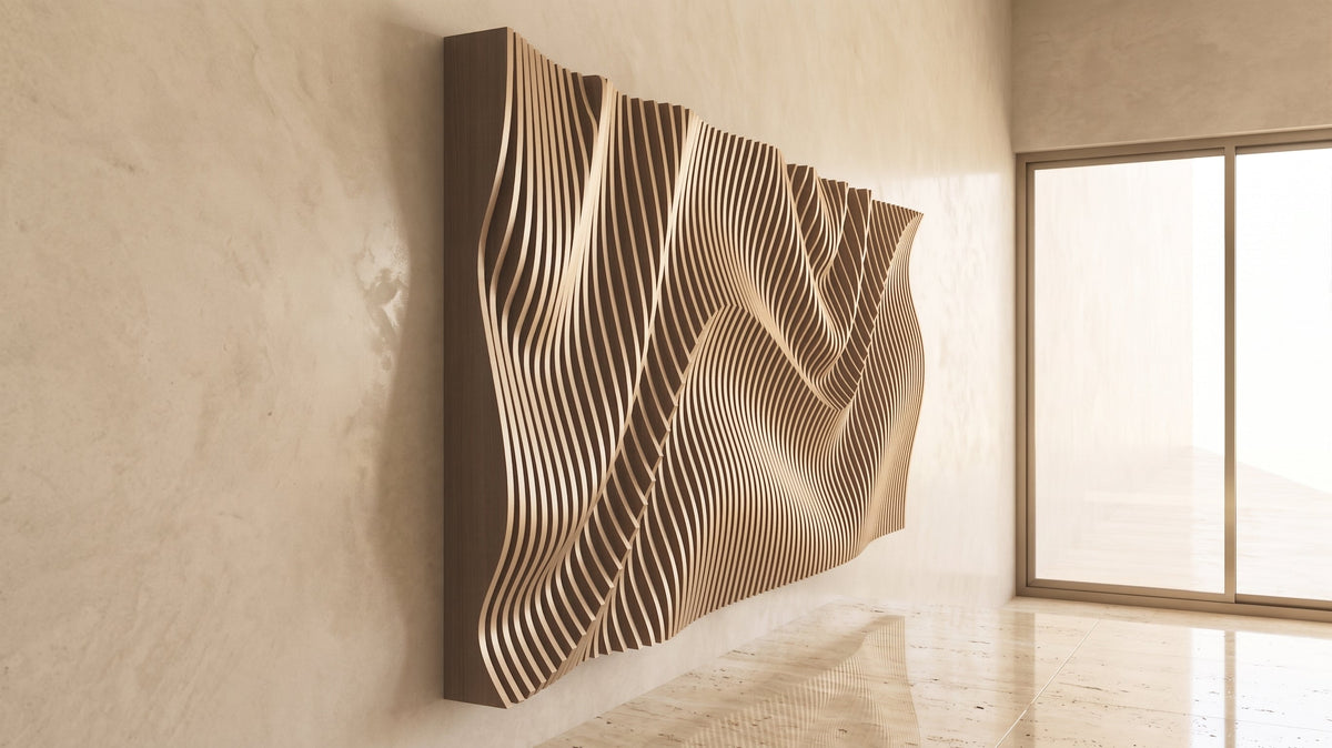 WavySlats Parametric Wall VEY parametric slat wall