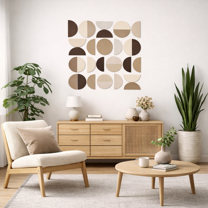 Self-adhesive Acoustic Felt Tiles Mosaic Brown 9mm by In-Acoustic