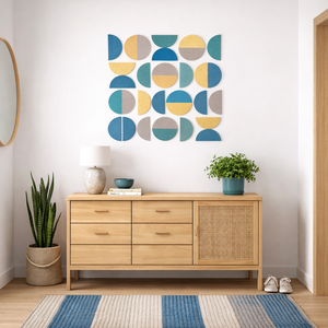 Mosaic Bright Mix self adhesive PET felt acoustic tiles, sound absorbing, 9 mm thick
