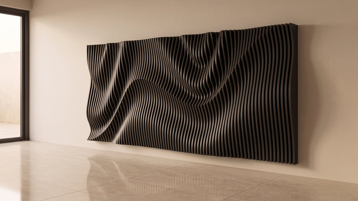 WavySlats Parametric Wall VEY in black