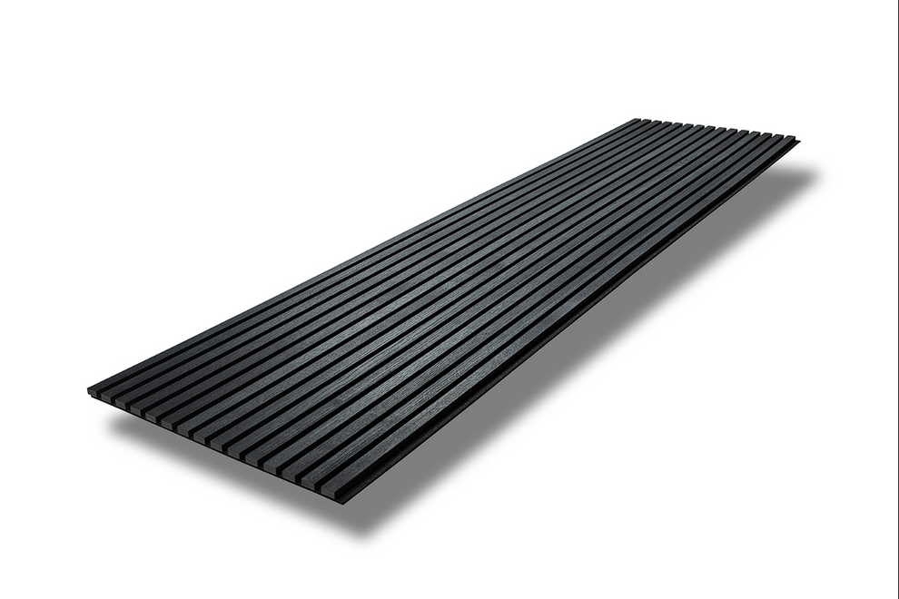 Black Ash Acoustic Wood Slat Panel | Modern Dark Finish | Wall Panels Pro