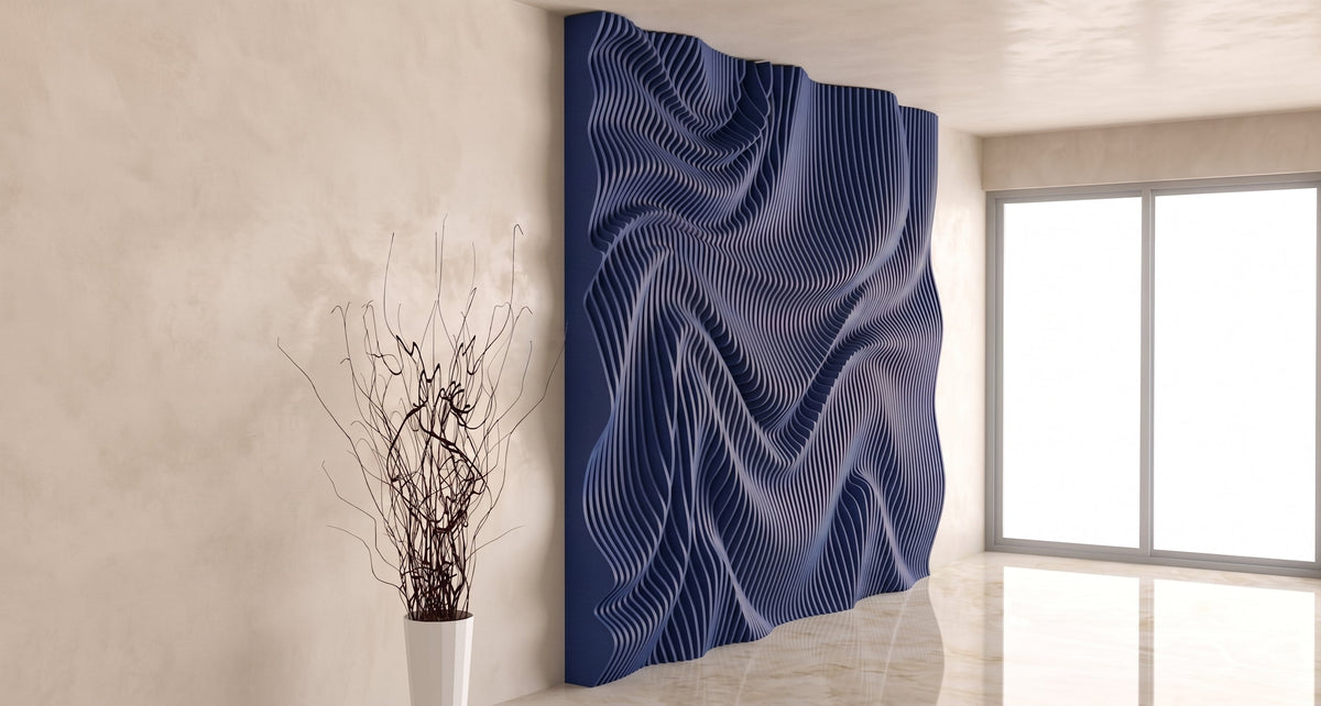 WavySlats Parametric Wall LUM in blue
