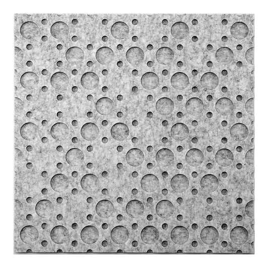 Self-adhesive Acoustic Felt Panel Circles Light Gray 18mm