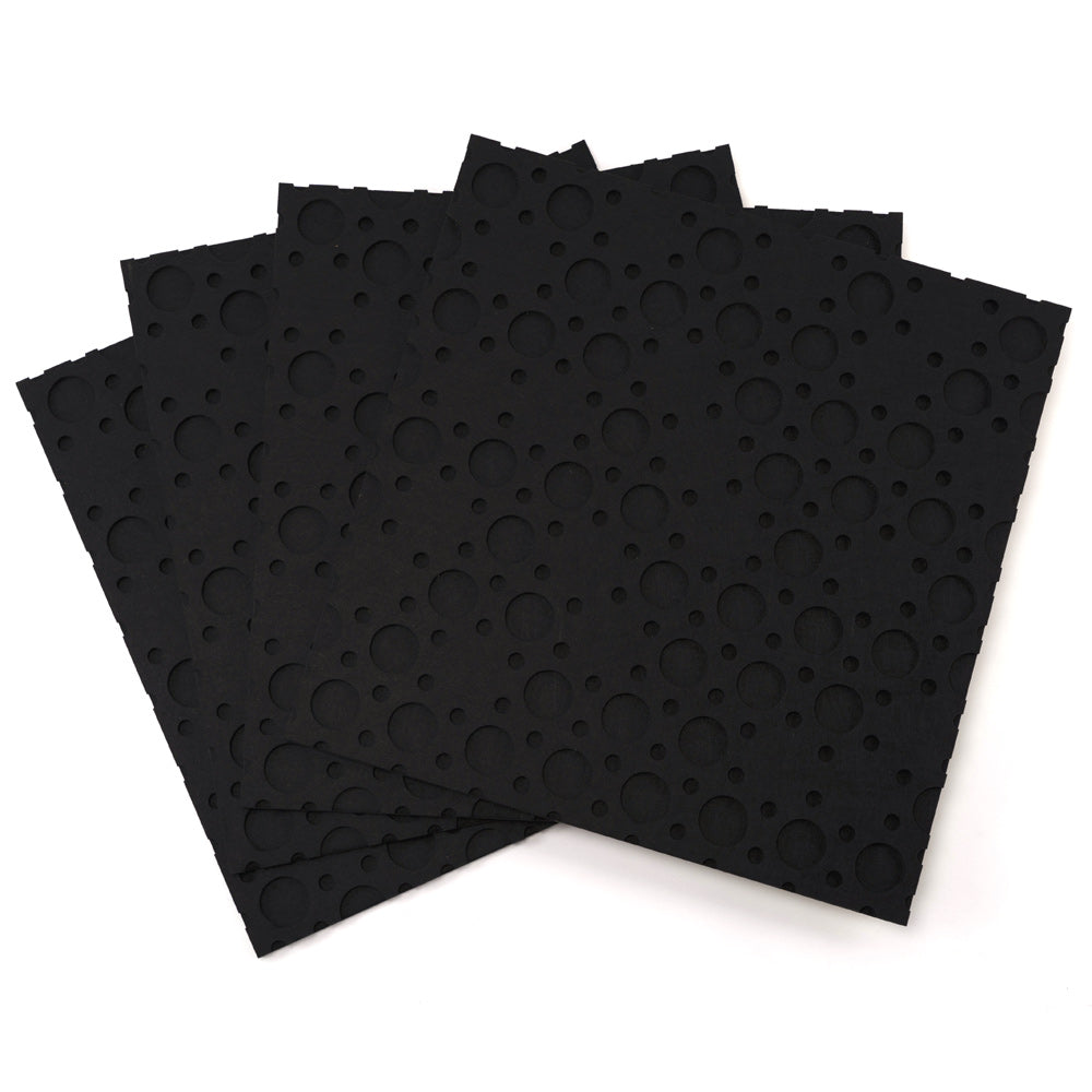 Self-adhesive Acoustic Felt Panel Circles Black 18mm