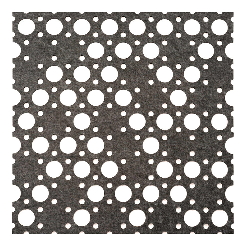 Self-adhesive Acoustic Felt Panel Circles Dark Gray 9mm