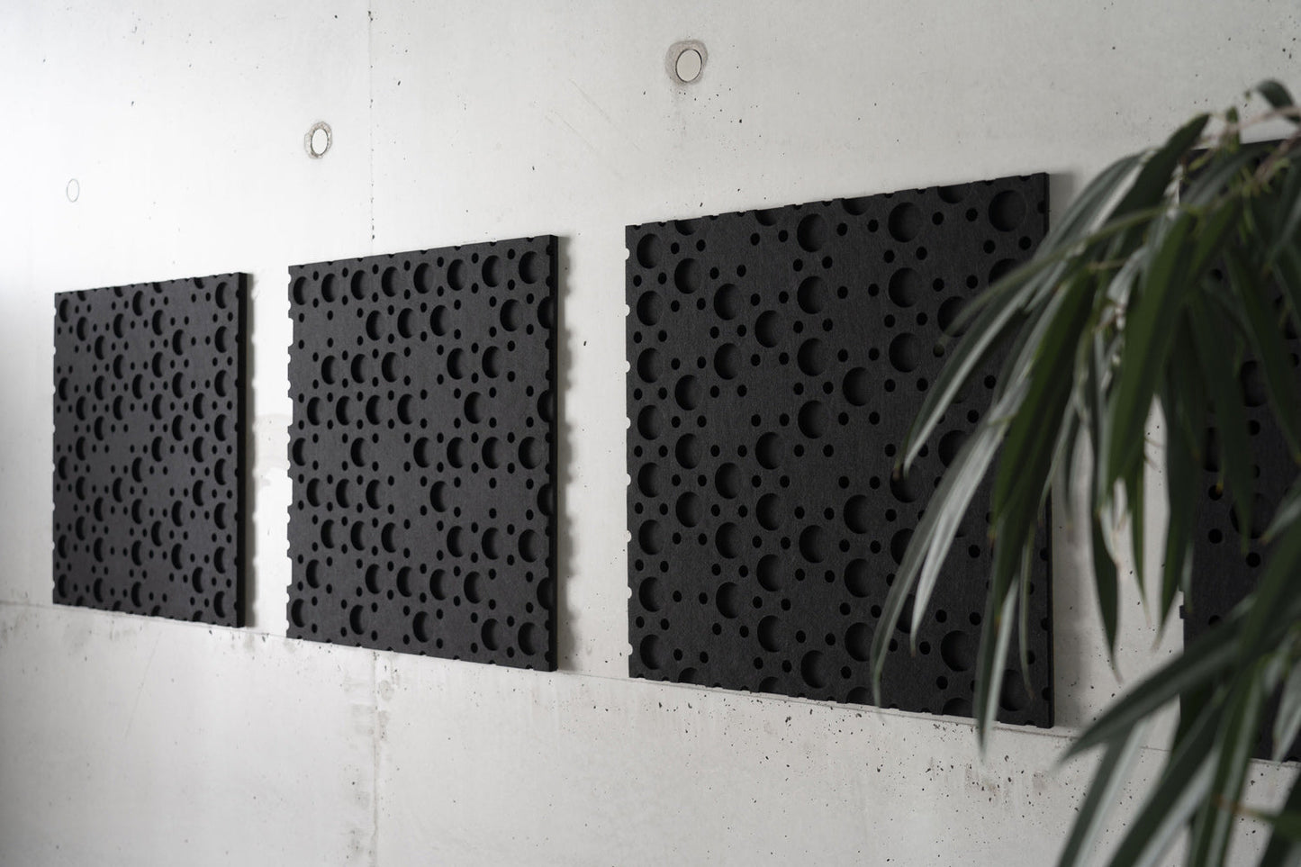 Self-adhesive Acoustic Felt Panel Circles Light Gray 18mm