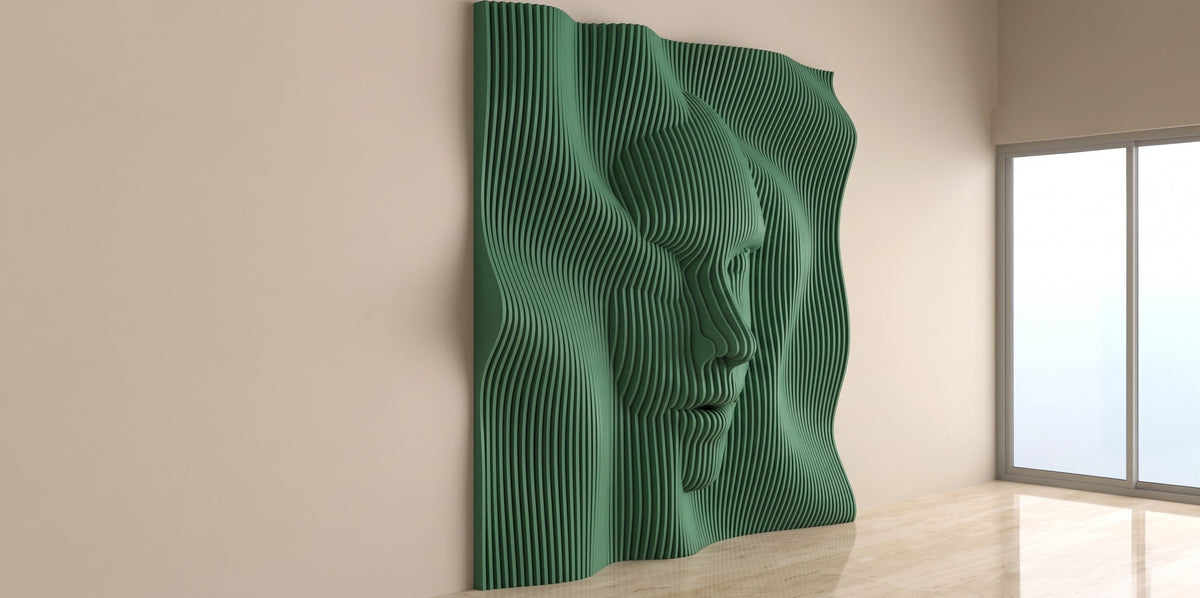 WavySlats Parametric Wall FACE in green