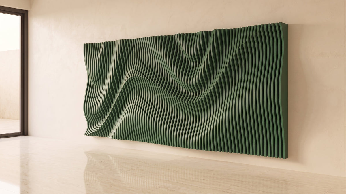 WavySlats Parametric Wall VEY in green
