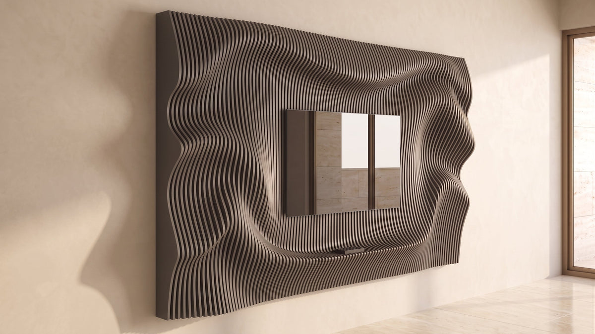 WavySlats Parametric TV Wall ELY in grey