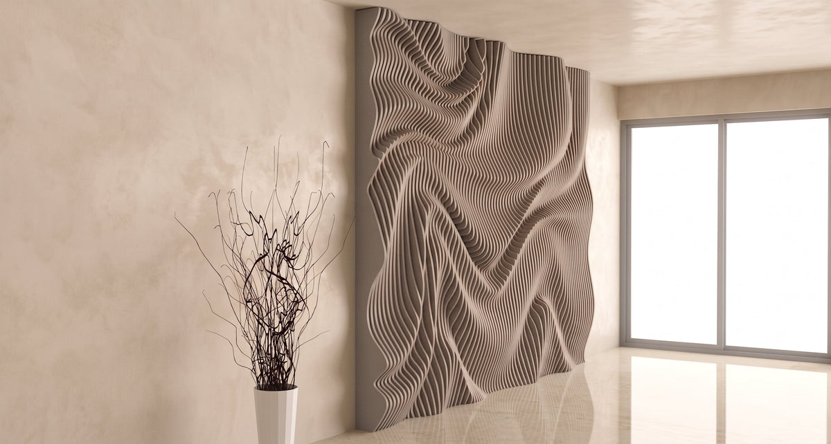 WavySlats Parametric Wall LUM in grey