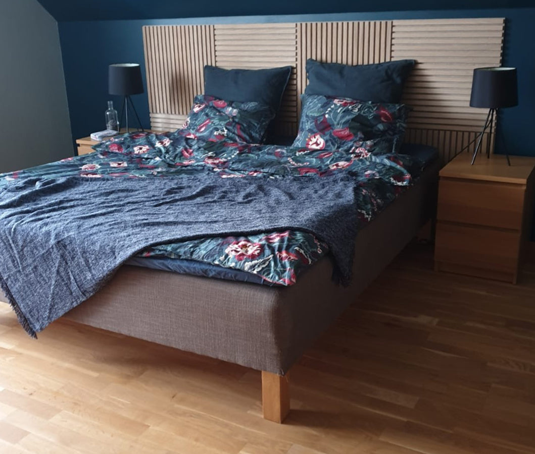 Black Ash Barcode Wood Slat panel