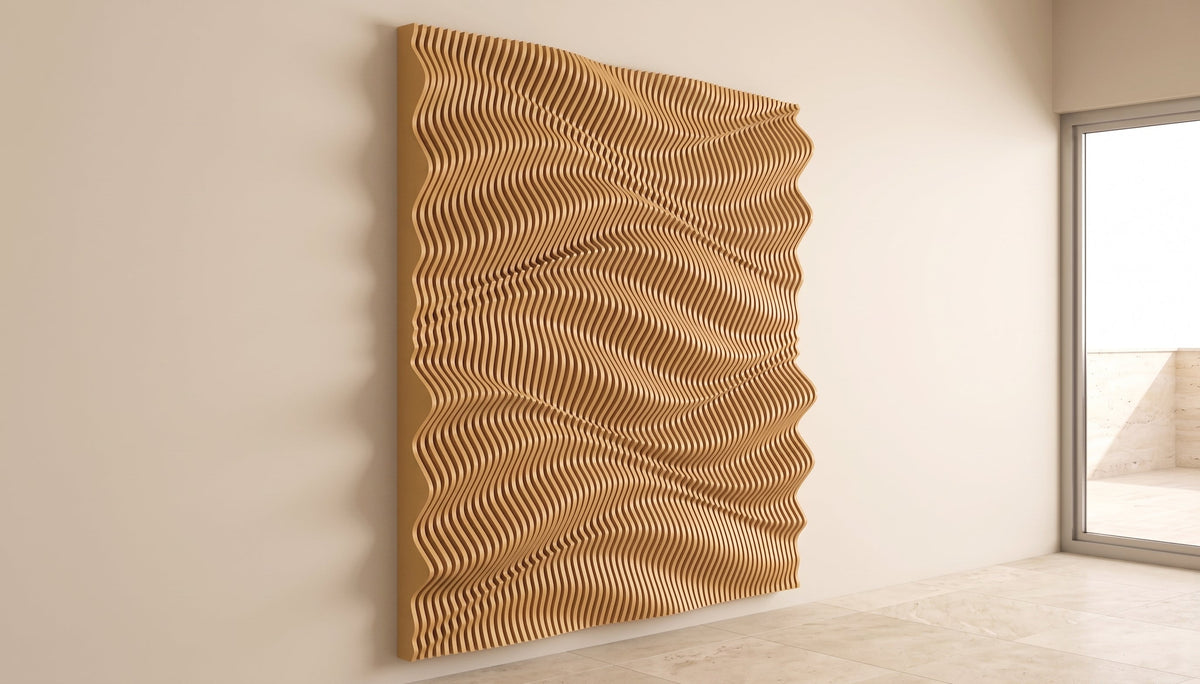 WavySlats Parametric Wall AUR in light brown