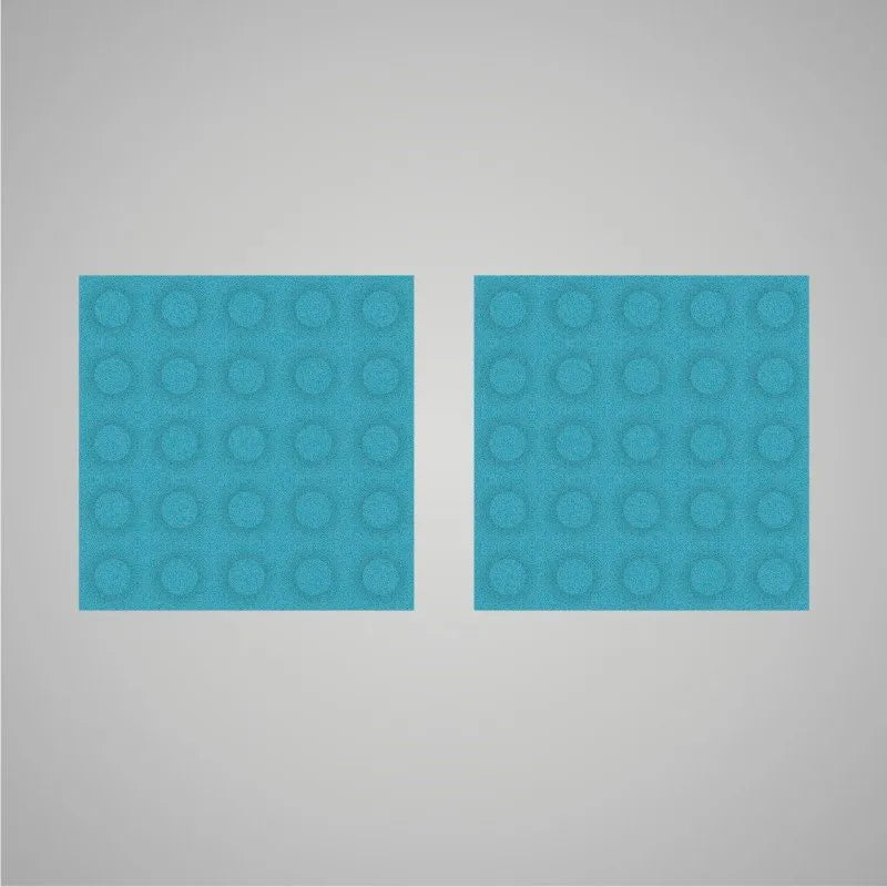 Self-adhesive Acoustic Felt Panel 3D Circles 18mm / Free Shipping-Teal Aqua-Wall Panels Pro