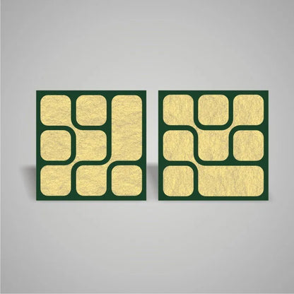 Self-adhesive Acoustic Felt Panel Geometric 18mm / Free Shipping-PET Felt Acoustic Panels-WallpanelsPRO-Marble Yellow & Dark Green-Wall Panels Pro