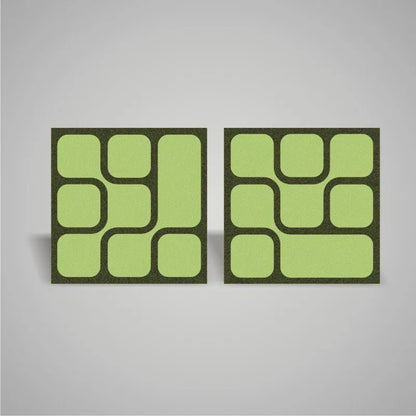 Self-adhesive Acoustic Felt Panel Geometric 18mm / Free Shipping-PET Felt Acoustic Panels-WallpanelsPRO-Salad Green & Moss Green-Wall Panels Pro