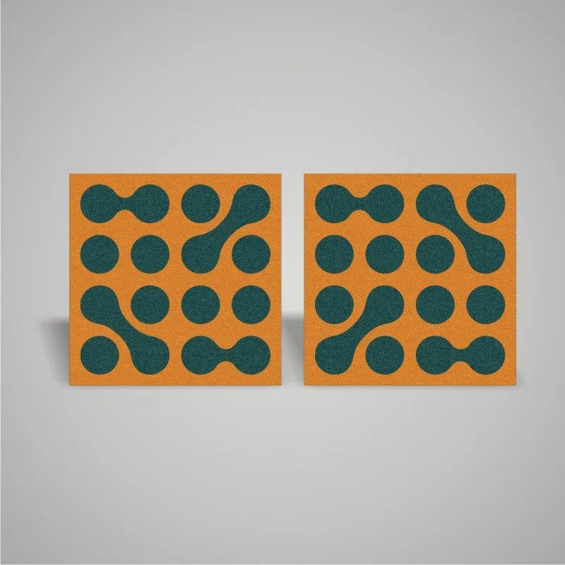 Self-adhesive Acoustic Felt Panel Shape 18mm / Free Shipping-PET Felt Acoustic Panels-WallpanelsPRO-Cavern Clay & Dark Teal-Wall Panels Pro
