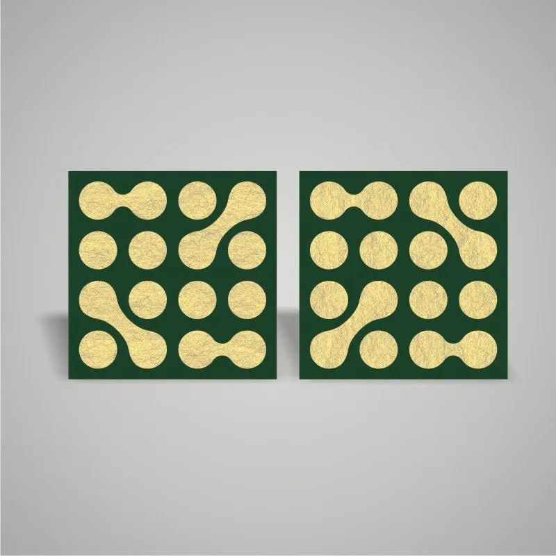 Self-adhesive Acoustic Felt Panel Shape 18mm / Free Shipping-PET Felt Acoustic Panels-WallpanelsPRO-Marble Yellow & Dark Green-Wall Panels Pro