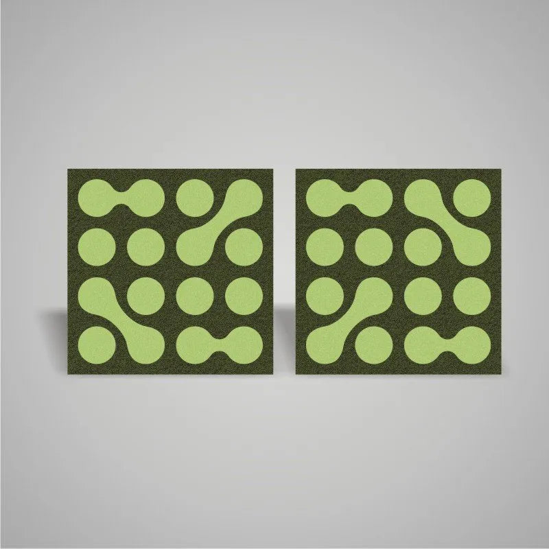 Self-adhesive Acoustic Felt Panel Shape 18mm / Free Shipping-PET Felt Acoustic Panels-WallpanelsPRO-Salad Green & Moss Green-Wall Panels Pro