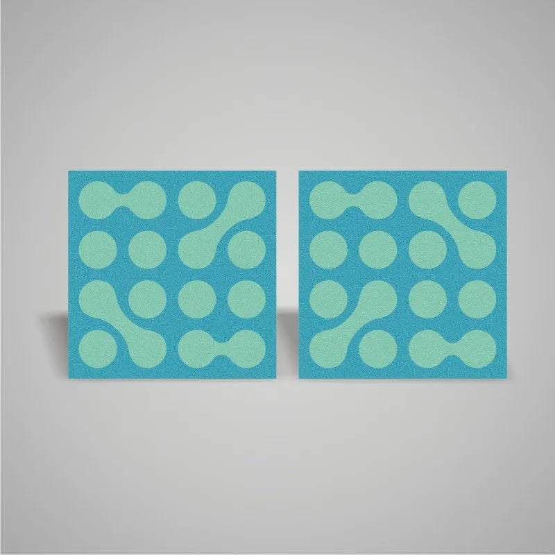 Self-adhesive Acoustic Felt Panel Shape 18mm / Free Shipping-PET Felt Acoustic Panels-WallpanelsPRO-Teal Aqua & Light Teal-Wall Panels Pro