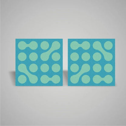 Self-adhesive Acoustic Felt Panel Shape 18mm / Free Shipping-PET Felt Acoustic Panels-WallpanelsPRO-Teal Aqua & Light Teal-Wall Panels Pro