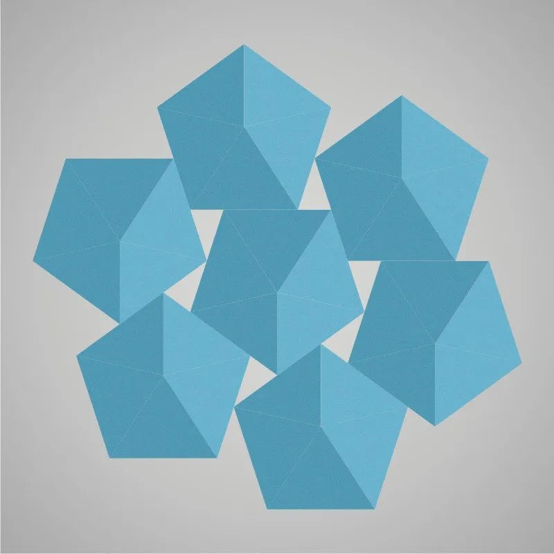 Self-adhesive Acoustic Felt Panel 3D Stars 140mm-Aqua Blue-Wall Panels Pro