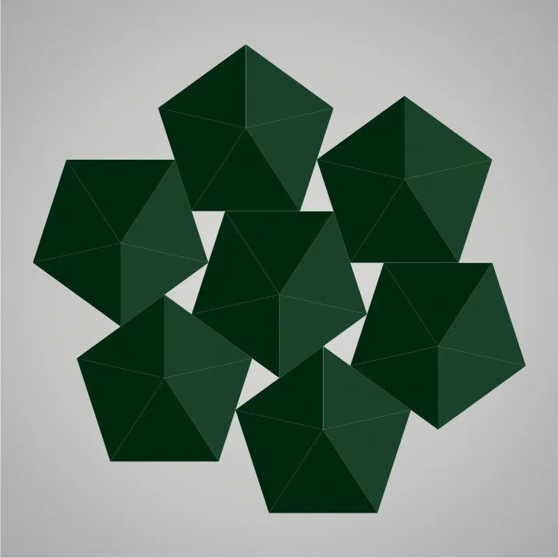 Self-adhesive Acoustic Felt Panel 3D Stars 140mm-Dark Green-Wall Panels Pro