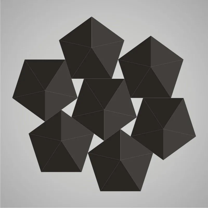 Self-adhesive Acoustic Felt Panel 3D Stars 140mm-Dark Grey-Wall Panels Pro