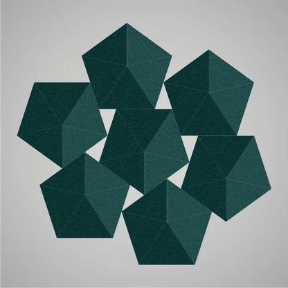 Self-adhesive Acoustic Felt Panel 3D Stars 140mm-Dark Teal-Wall Panels Pro