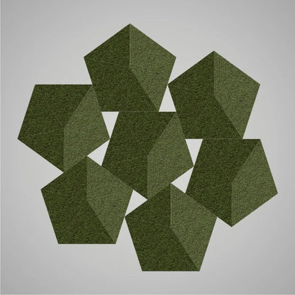 Self-adhesive Acoustic Felt Panel 3D Stars 140mm-Forest Green-Wall Panels Pro