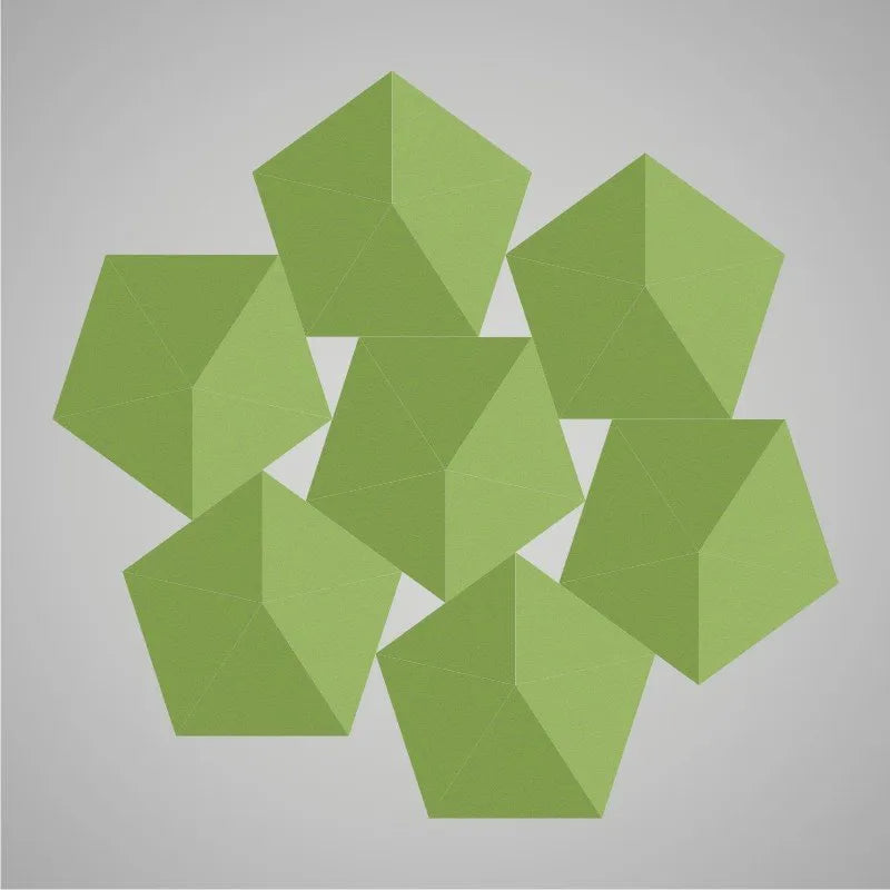 Self-adhesive Acoustic Felt Panel 3D Stars 140mm-Green-Wall Panels Pro