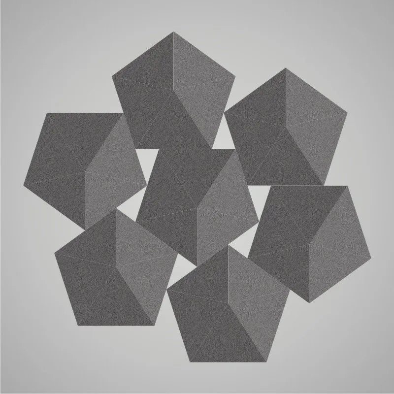 Self-adhesive Acoustic Felt Panel 3D Stars 140mm-Grey-Wall Panels Pro