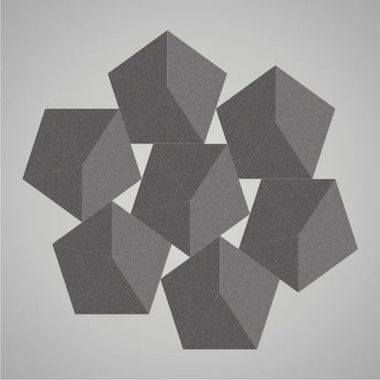 Self-adhesive Acoustic Felt Panel 3D Stars 140mm-Grey-Wall Panels Pro