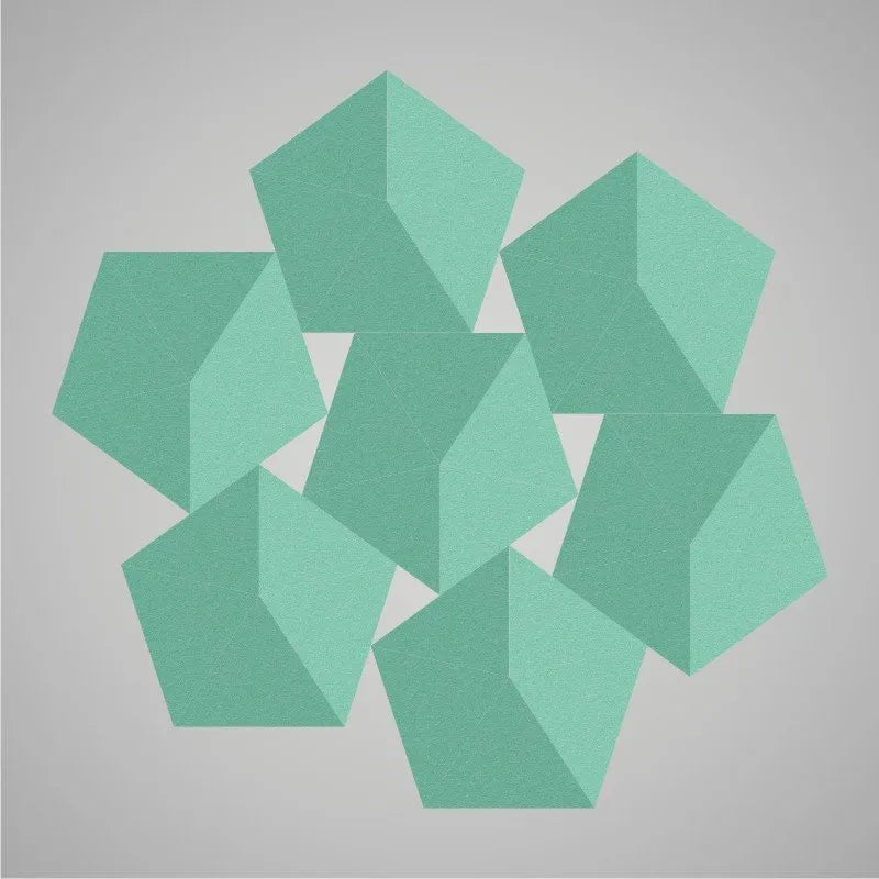 Self-adhesive Acoustic Felt Panel 3D Stars 140mm-Light Teal-Wall Panels Pro