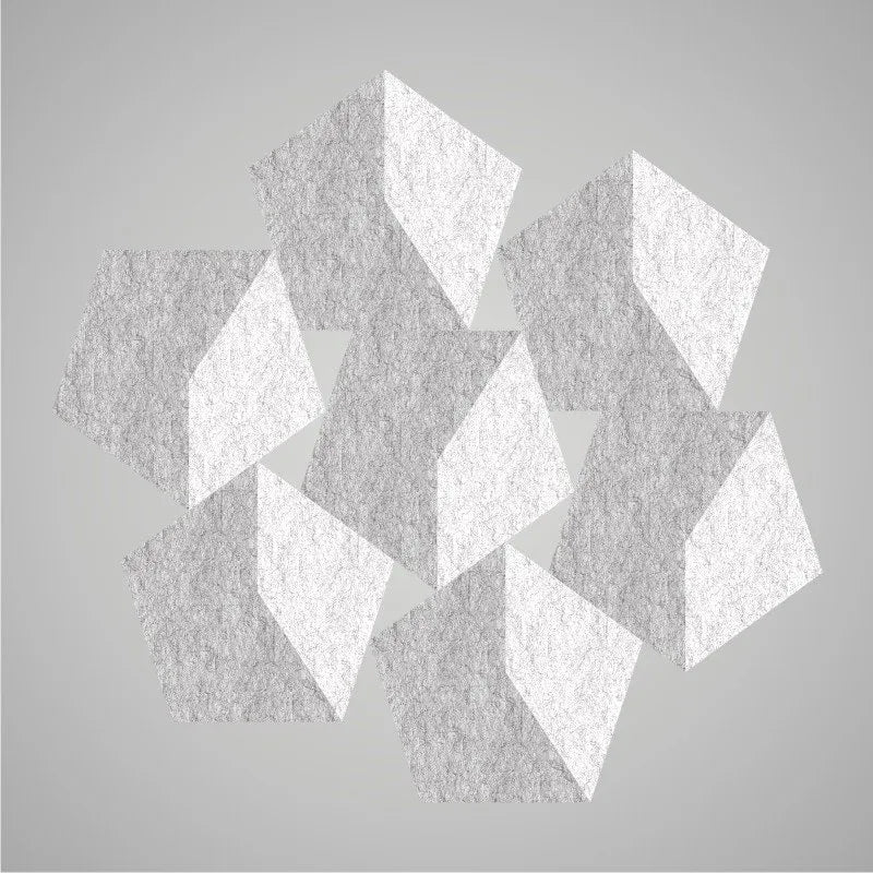 Self-adhesive Acoustic Felt Panel 3D Stars 140mm-Marble-Wall Panels Pro