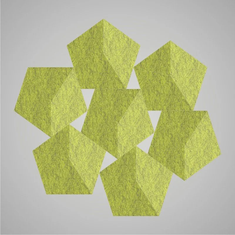 Self-adhesive Acoustic Felt Panel 3D Stars 140mm-Marble Green-Wall Panels Pro