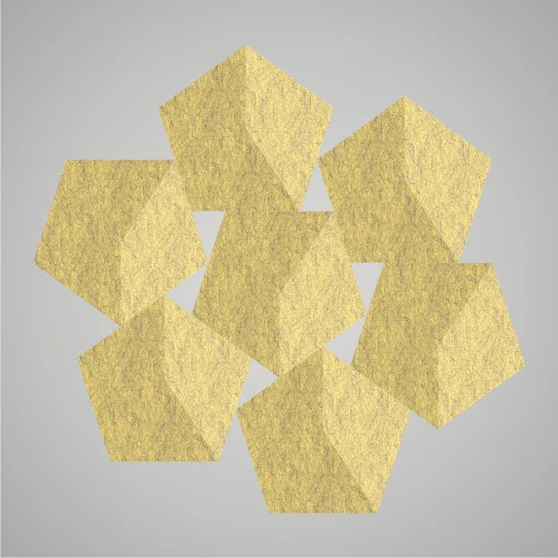 Self-adhesive Acoustic Felt Panel 3D Stars 140mm-Marble Yellow-Wall Panels Pro