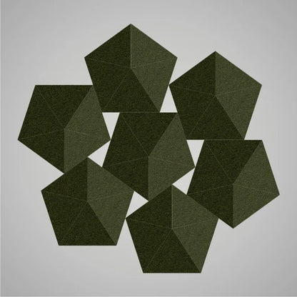Self-adhesive Acoustic Felt Panel 3D Stars 140mm-Moss Green-Wall Panels Pro