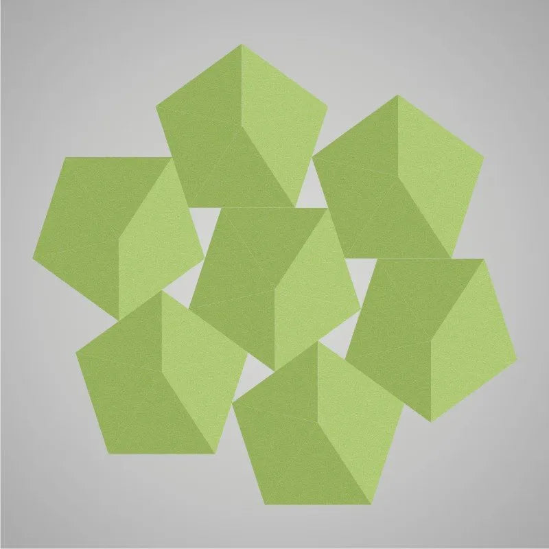 Self-adhesive Acoustic Felt Panel 3D Stars 140mm-Salad Green-Wall Panels Pro