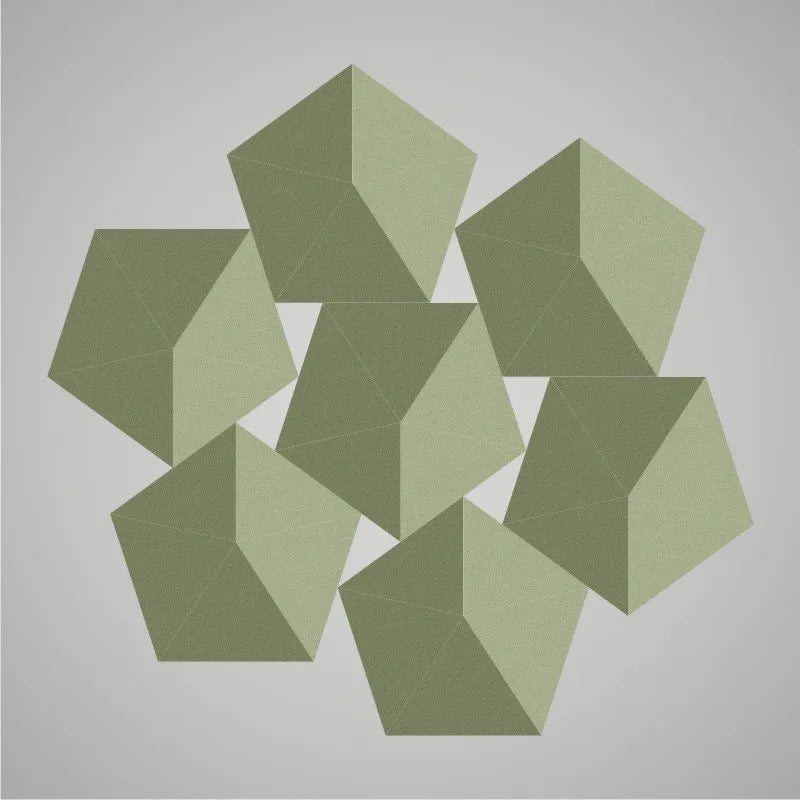 Self-adhesive Acoustic Felt Panel 3D Stars 140mm-Salty Brine-Wall Panels Pro
