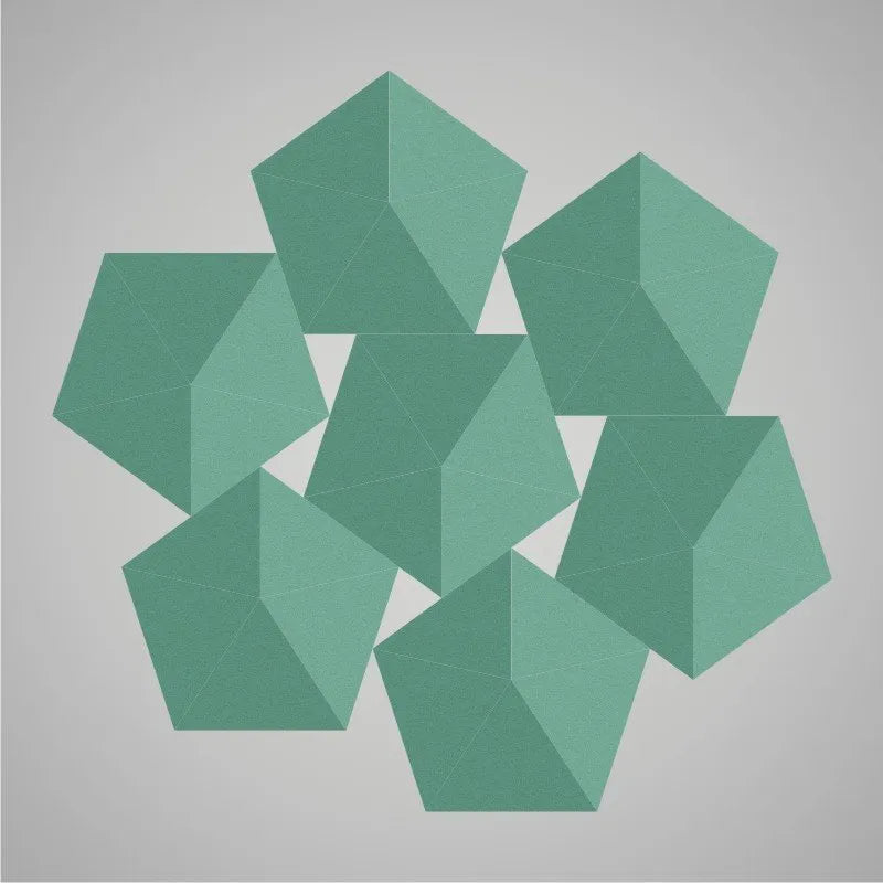 Self-adhesive Acoustic Felt Panel 3D Stars 140mm-Sea Green-Wall Panels Pro